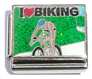 I Love Biking Italian Charm