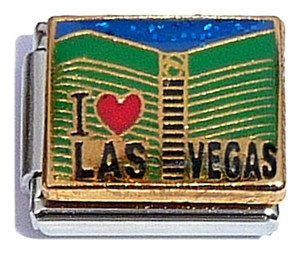I Love Las Vegas On Blue Italian Charm