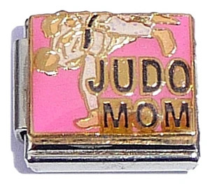 Judo Mom On Pink Italian Charm