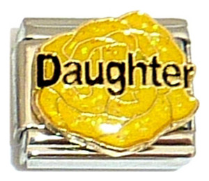 Daughter on Yellow Flower Italian Charm