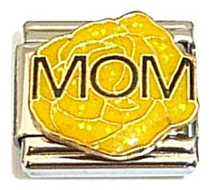 Mom on Yellow Flower Italian Charm