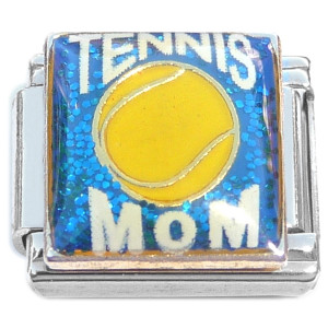 Tennis Mom on Blue Italian Charm