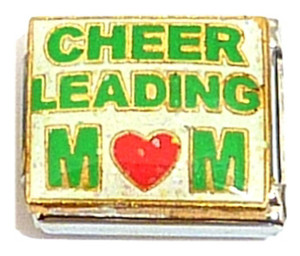 Cheer Leading Mom On White Italian Charm Cheer Leading Mom On White Italian Charm