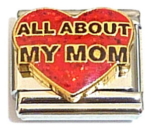 All About My Mom Red Heart Italian Charm All About My Mom Red Heart Italian Charm