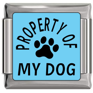 Property of My Dog on Blue Italian Charm Property of My Dog on Blue Italian Charm