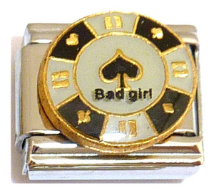 Bad Girl Poker Chip Italian Charm Bad Girl Poker Chip Italian Charm