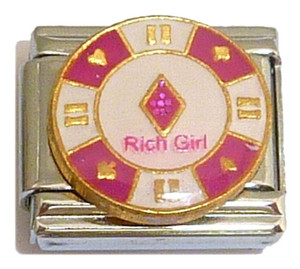 Rich Girl Poker Chip Italian Charm Rich Girl Poker Chip Italian Charm