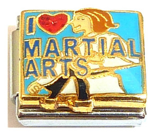 I Love Martial Arts Italian Charm