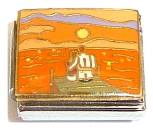 Couple Sitting On Dock Sunset Italian Charm