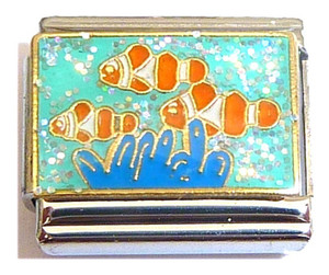 Three Clownfish Italian Charm