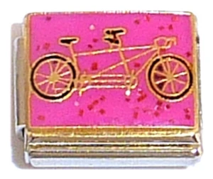 Tandem On Pink Background Italian Charm