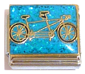 Tandem On Blue Background Italian Charm Tandem On Blue Background Italian Charm