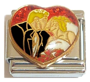 Married Couple Kissing Italian Charm