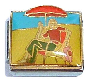 Sitting At Beach On Chair Italian Charm Sitting At Beach On Chair Italian Charm