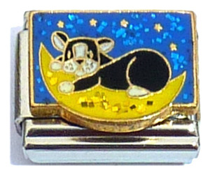 Dog On Moon Italian Charm
