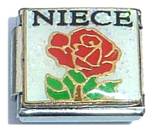 Niece With Rose Italian Charm Niece With Rose Italian Charm