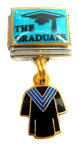 Dangle The Graduate Blue Italian Charm Dangle The Graduate Blue Italian Charm