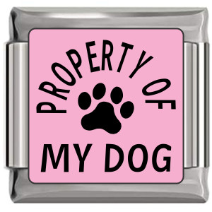 Property of My Dog on Pink Italian Charm Property of My Dog on Pink Italian Charm
