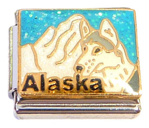 Alaska On Light Blue Italian Charm