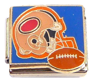 Football Helmet On Blue Italian Charm
