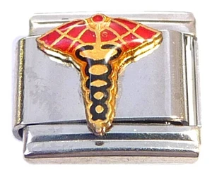 Caduceus Medical Symbol Italian Charm