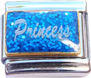 Princess on Blue Italian Charm