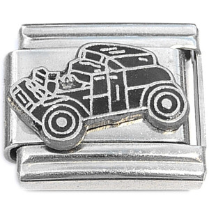 Black Vintage Classic Car Italian Charm Black Vintage Classic Car Italian Charm