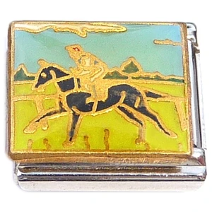 Horse Back Riding in Field Italian Charm