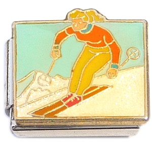 Snow Skiing Skier Italian Charm Snow Skiing Skier Italian Charm