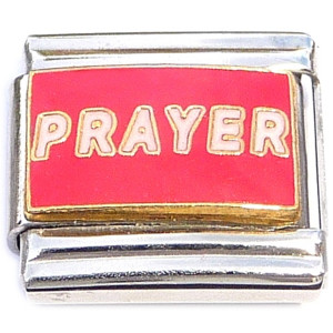 Prayer on Red Italian Charm