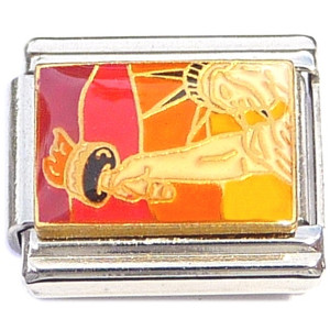 Statue of Liberty Sunset Sky Italian Charm Statue of Liberty Sunset Sky Italian Charm