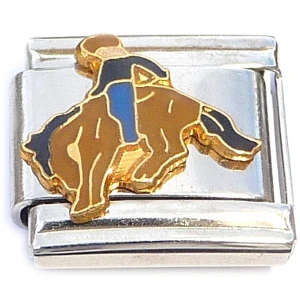 Bucking Bronco Horse Rider Italian Charm