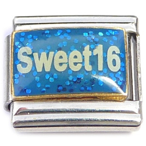 Sweet 16 Sixteen on Blue Italian Charm Sweet 16 Sixteen on Blue Italian Charm