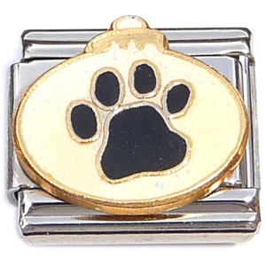Paw Print on White Ornament Italian Charm Paw Print on White Ornament Italian Charm