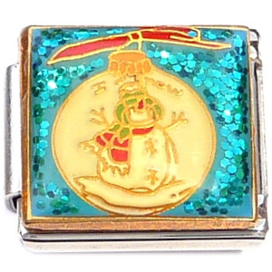 Snowman with Scarf Ornament Italian Charm Snowman with Scarf Ornament Italian Charm
