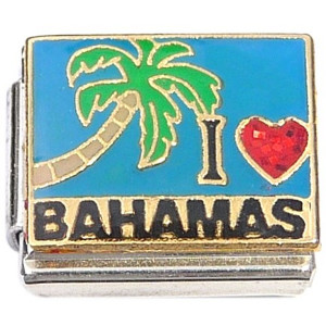 I Love Bahamas Palm Tree Italian Charm