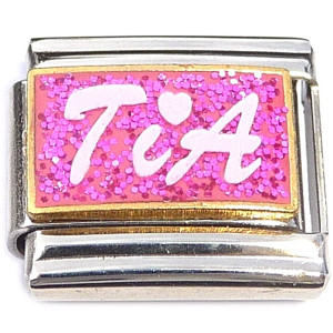 Tia Pink Glitter Italian Charm Tia Pink Glitter Italian Charm
