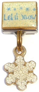 Let it Snow Snowflake Dangle Italian Charm
