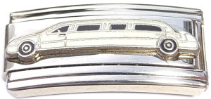 White Limo Limousine Superlink Italian Charm