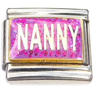 Nanny Pink Glitter Italian Charm Nanny Pink Glitter Italian Charm