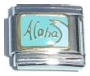 Blue Aloha Wave Italian Charm