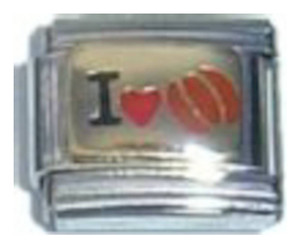 I Love Basketball Italian Charm