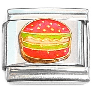 Hamburger Bun Meat Lettuce Cheese Italian Charm Hamburger Bun Meat Lettuce Cheese Italian Charm