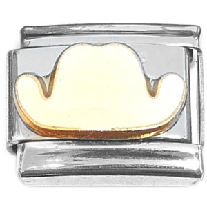 Big White Cowboy Hat Italian Charm