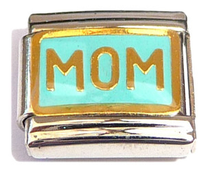 Mom on Light Blue Italian Charm