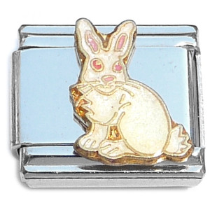 White Rabbit Bunny Italian Charm White Rabbit Bunny Italian Charm