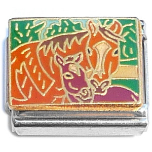 Brown Horses Mom Baby Italian Charm