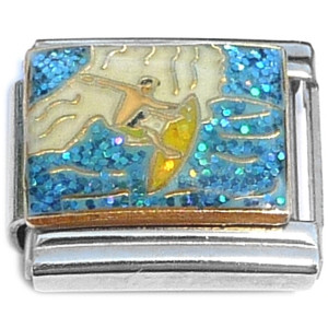 Surfer Surfing Wave Italian Charm Surfer Surfing Wave Italian Charm