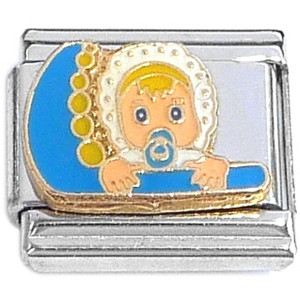 Baby Bonnet Blue Italian Charm