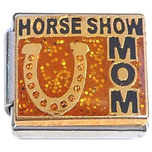 Horse Show Mom on Brown Italian Charm Horse Show Mom on Brown Italian Charm
